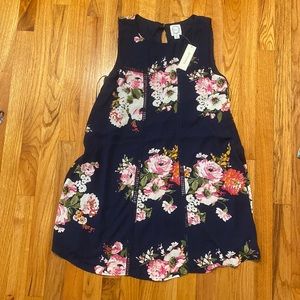 Navy Blue Floral Dress